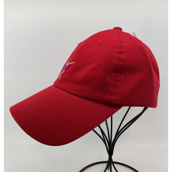 Club Room Embroidered Fishing Theme Baseball Cap Red Adjustable One Size NEW - Picture 2 of 7